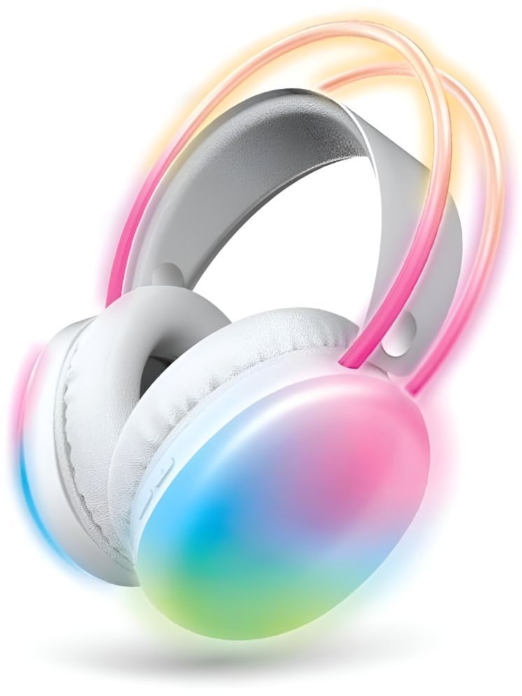     			VERONIC RGB LIGHT Bluetooth Bluetooth Headphone Over Ear 10 Hours Playback Powerfull bass,Fast charging IPX4(Splash & Sweat Proof) Gray