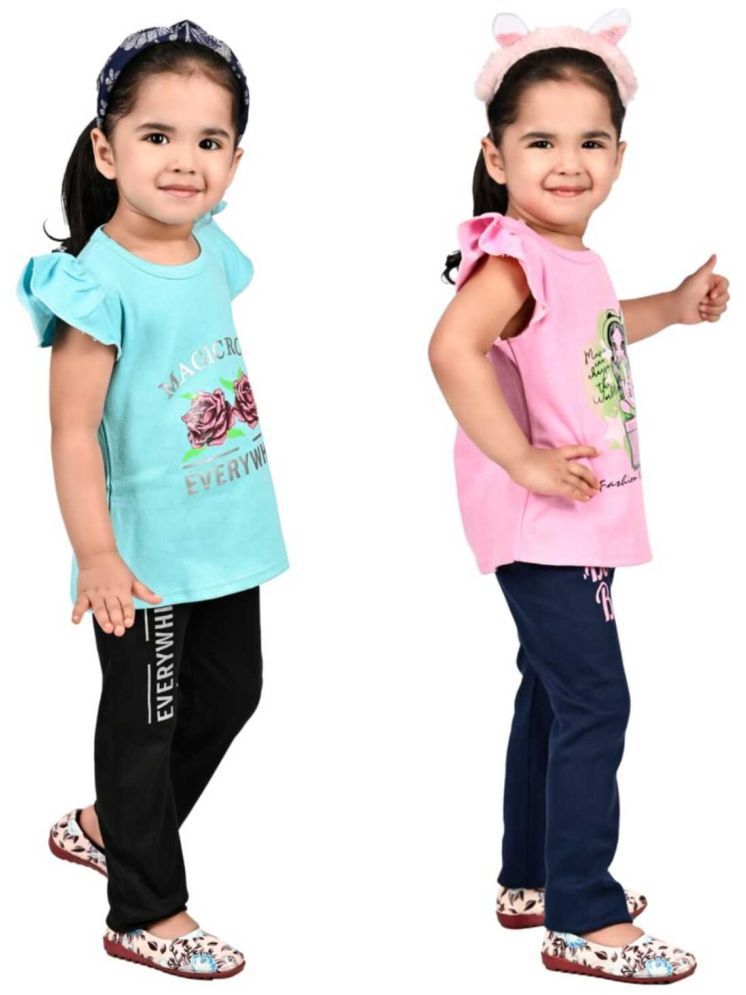     			s muktar garments Pack of 2 Baby Girls Cotton Blend Top With Pants ( Multicolor )