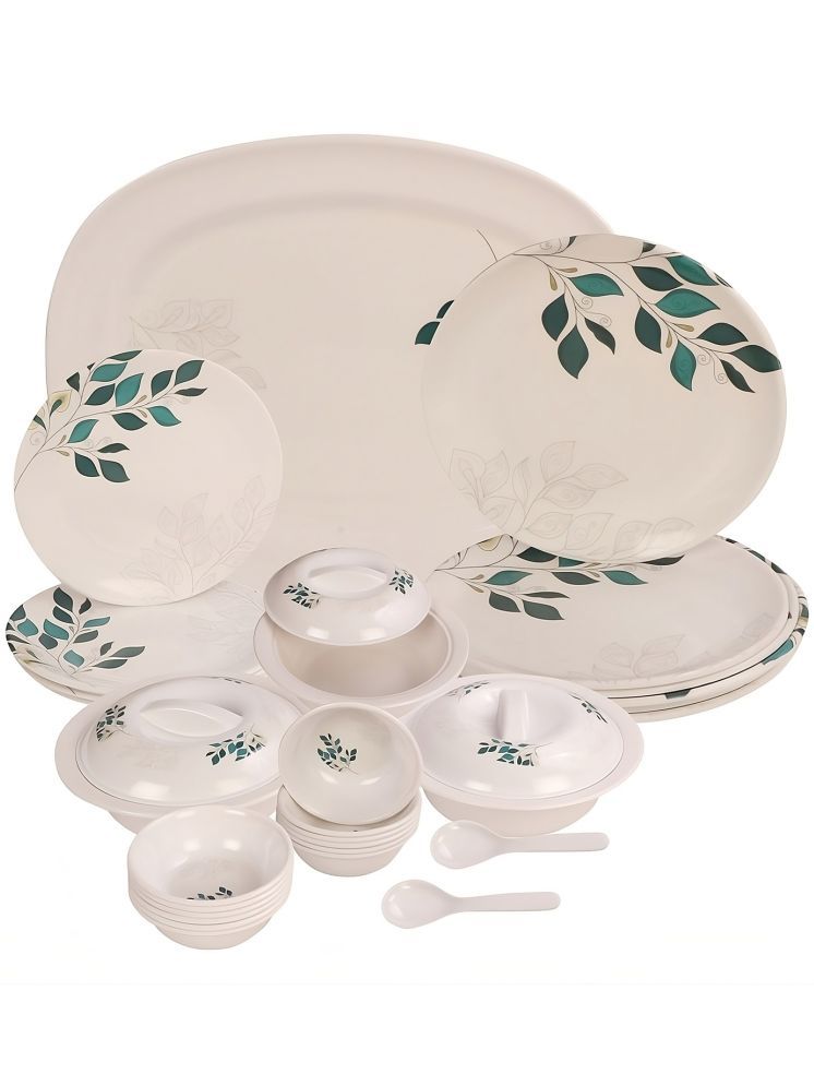     			Abon Kesmol Printed Melamine Dinner Set ( Pack of 32 ) White