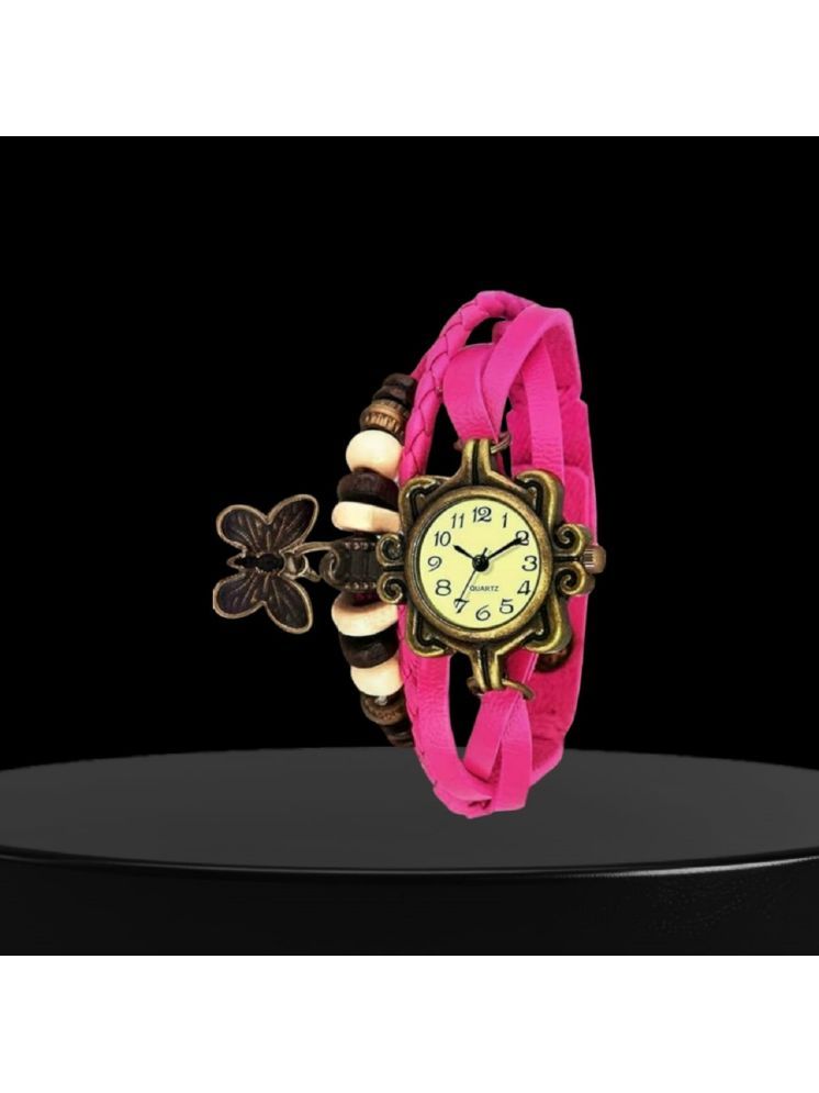     			DECLASSE Pink Leather Analog Womens Watch