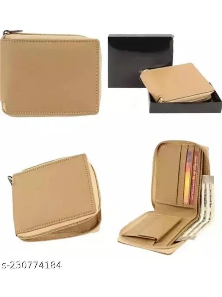     			HABIBI PU Solid Men's RFID Wallet With 4 Slots For Card ( Beige , Pack of 1 )