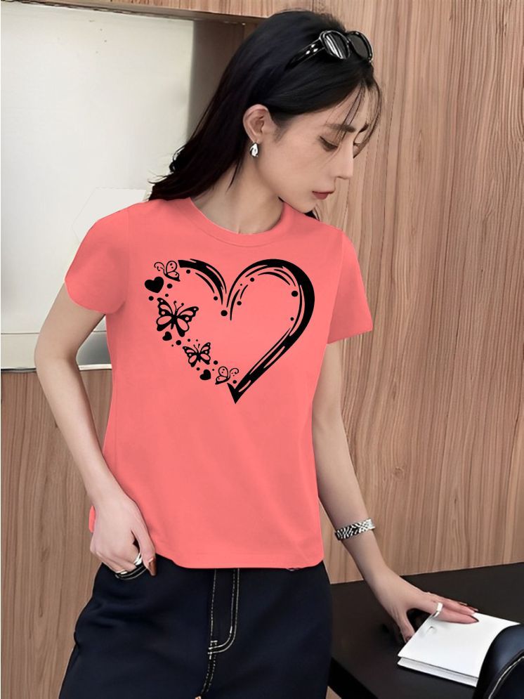     			Kintu Parantu Peach Polyester Tees - Single