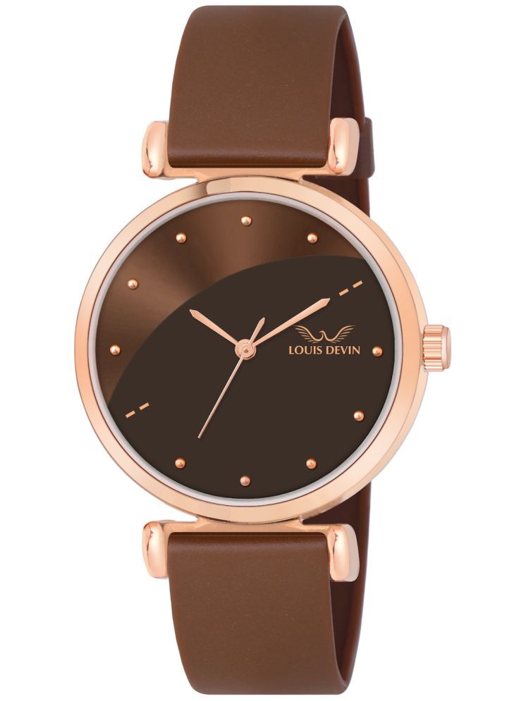     			LOUIS DEVIN Brown Silicon Analog Womens Watch