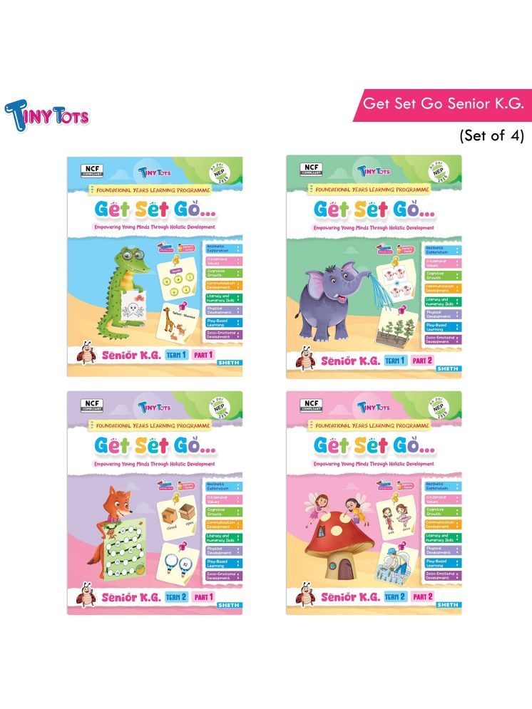     			Tiny Tots Get Set Go Preschool Learning Senior KG Books Set of 4 For Children, Aligned with NEP 2020 and NCF Standards, Term wise Education Books| Ages 5-6 Years