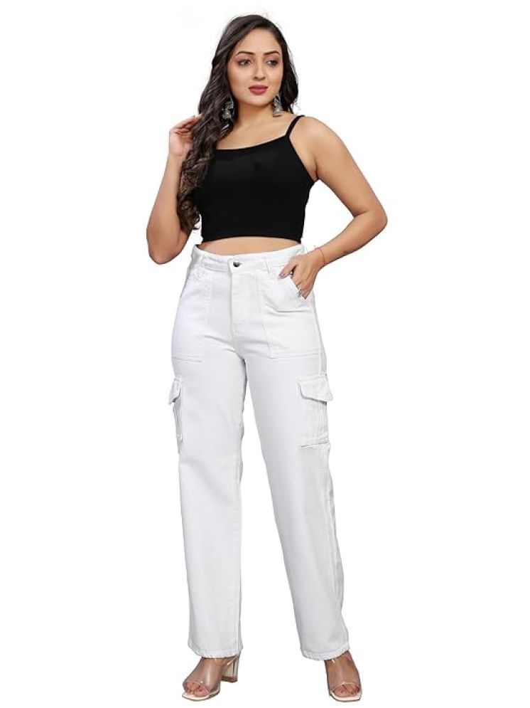     			9x denims - White Denim Regular Fit Women's Jeans ( Pack of 1 )