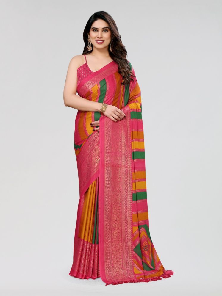     			BLEESBURY Pack of 1 Chiffon Printed Saree With Blouse Piece ( Multicolor6 )