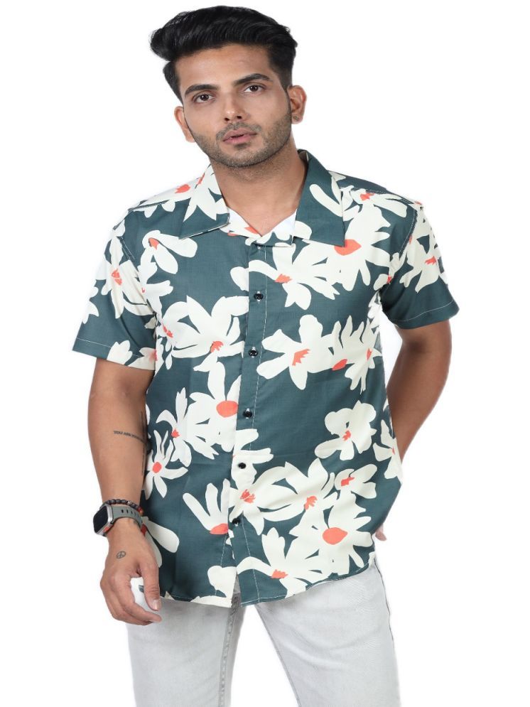     			HARPITA Elastane Regular Fit Printed Half Sleeves Men's Casual Shirt - Green ( Pack of 1 )