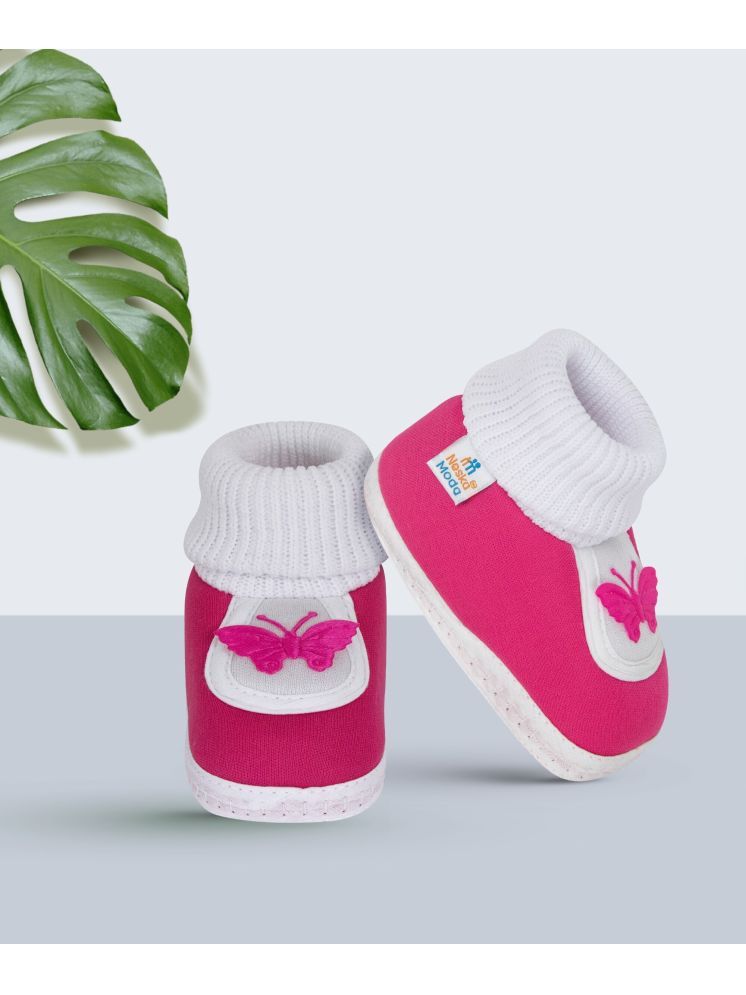     			Neska Moda - Pink Booties For Baby Boy & Baby Girl 6-12 Months ( Pack of 1 )