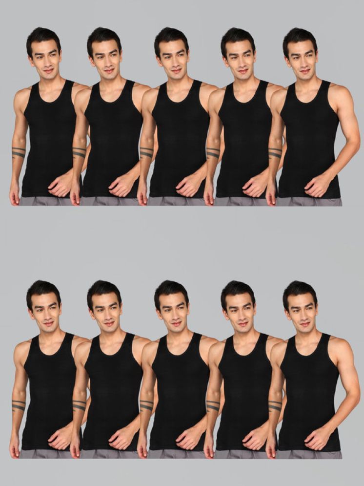     			Renox Pack of 5 Cotton Tank For Men ( Black )