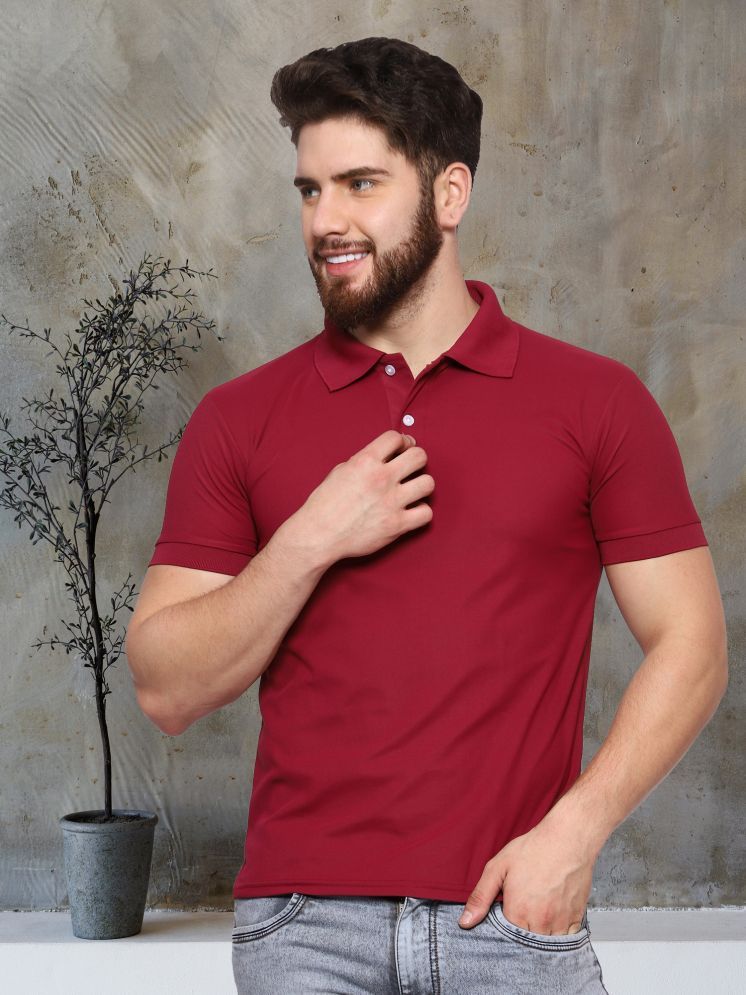     			TQH Pack of 1 Polyester Regular Fit Solid Half Sleeves Men's Polo T Shirt ( Maroon )