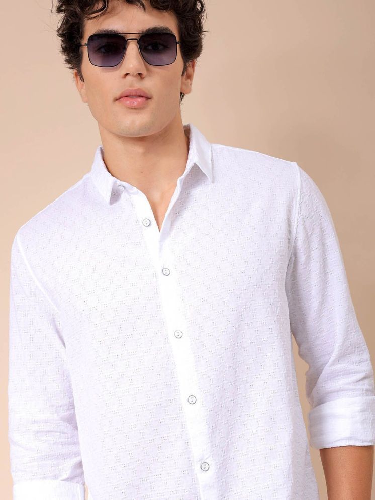     			The Indian Garage Co. 100% Cotton Regular Fit Solids Full Sleeves Men's Casual Shirt - White ( Pack of 1 )