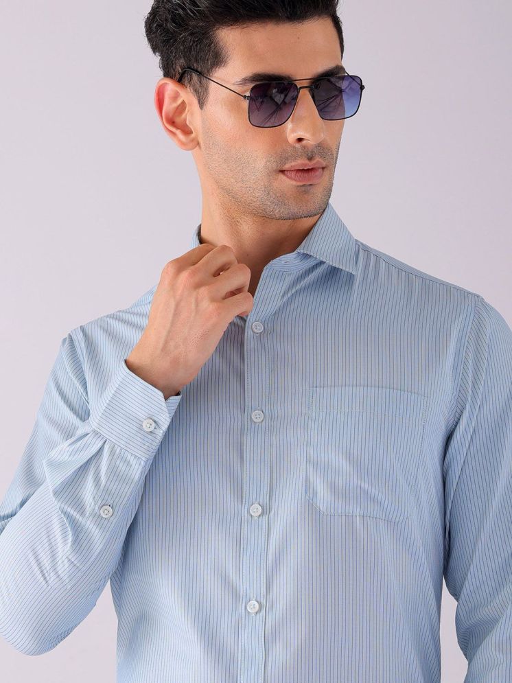     			The Indian Garage Co. Poly Cotton Slim Fit Full Sleeves Men's Formal Shirt - Blue ( Pack of 1 )