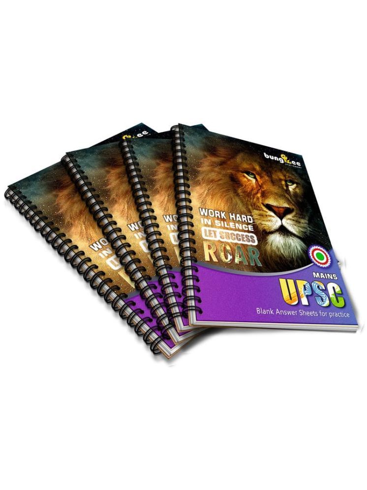     			Bungbee UPSC Mains Answer Writing Copy Booklet- Design 6, 210 Pages/105 Sheets per Book A4 Note Book Unruled (Pack of 4)