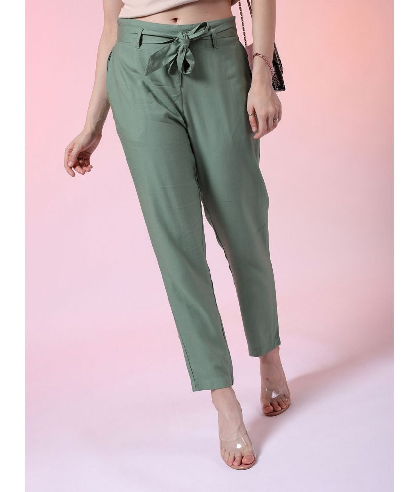     			Freehand Pack of 1 Viscose Tapered Women's Casual Pants ( Green )