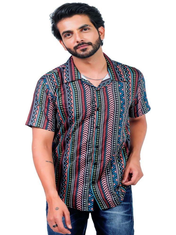     			HARPITA Elastane Regular Fit Printed Half Sleeves Men's Casual Shirt - Multicolor ( Pack of 1 )