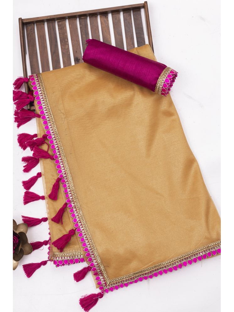     			JULEE Pack of 1 Net Embellished Saree With Blouse Piece ( Cream )