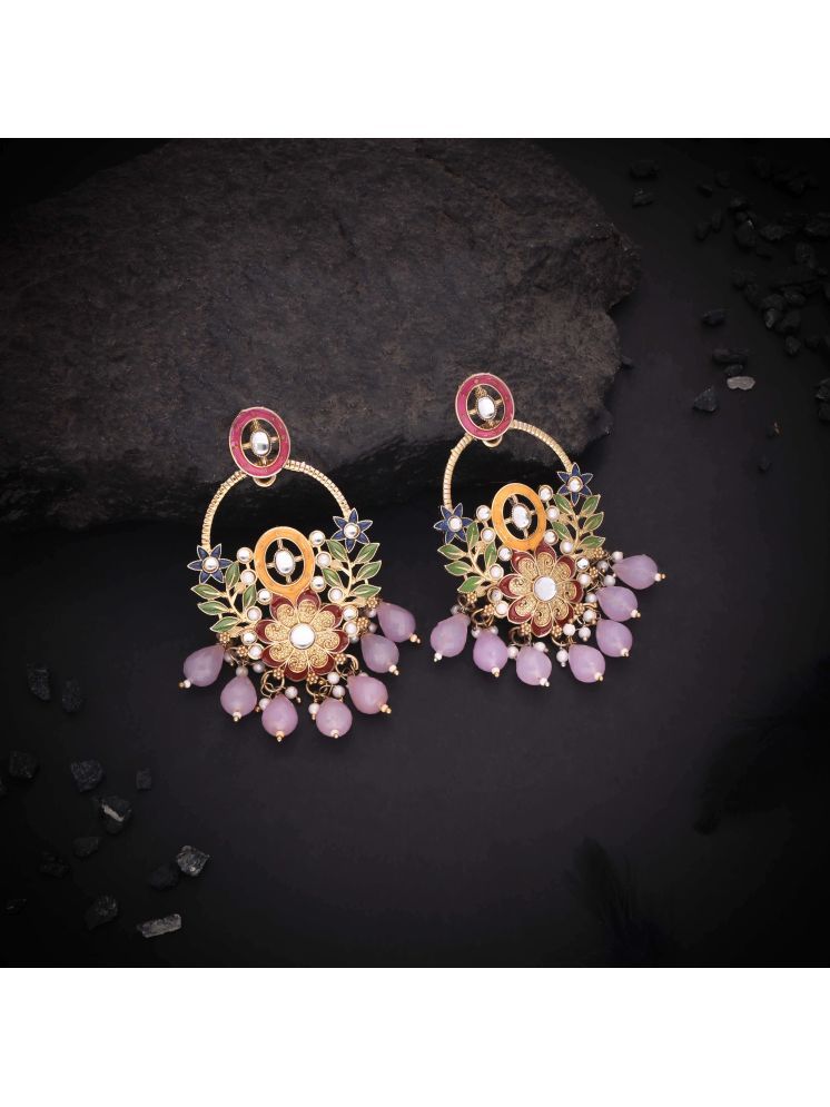     			Lyriss Lavender Jhumki Earrings ( Pack of 1 )