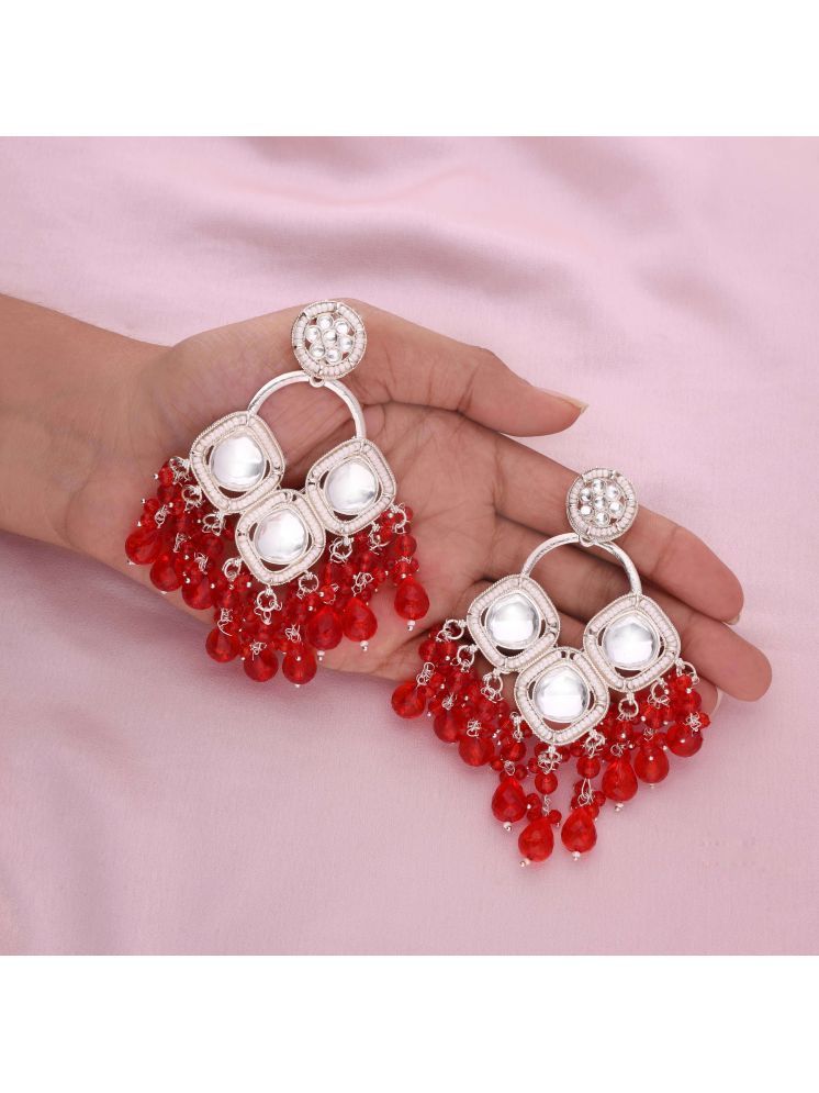     			Lyriss Red Jhumki Earrings ( Pack of 1 )