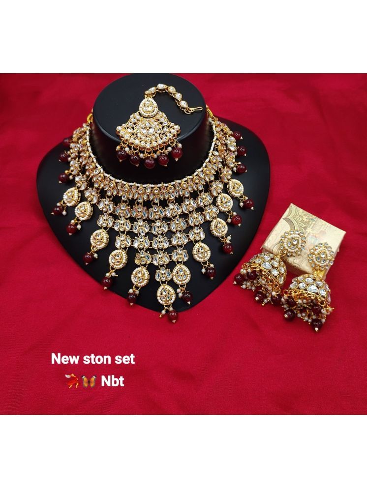     			Padmavati Bangles Maroon Alloy Necklace Set ( Pack of 1 )