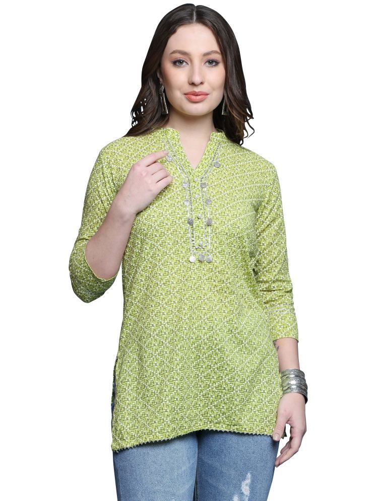     			Rajnandini Green Cotton Women's Tunic ( Pack of 1 )