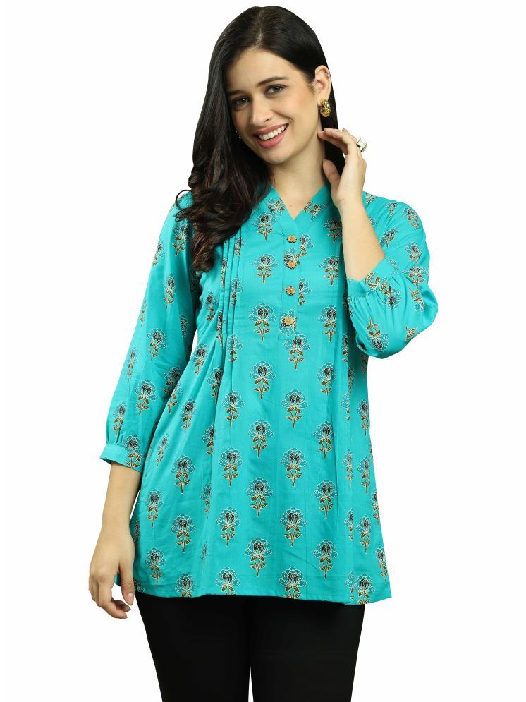     			Rajnandini Light Blue Cotton Women's Tunic ( Pack of 1 )