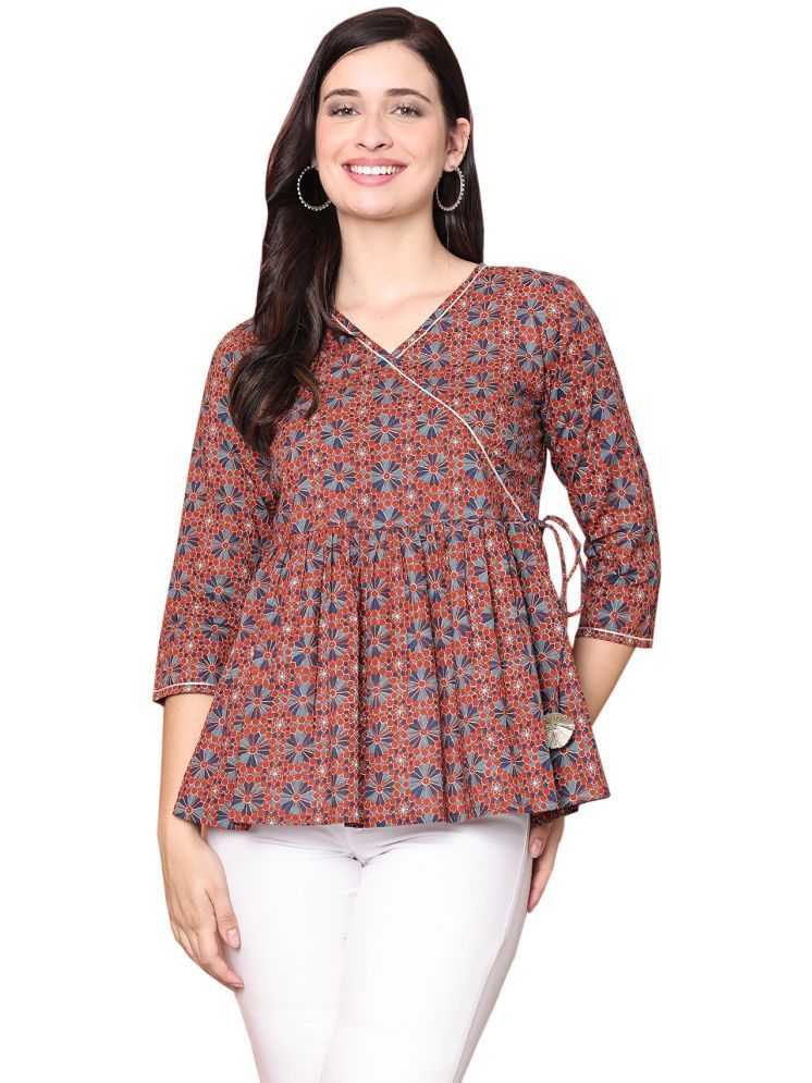     			Rajnandini Orange Cotton Women's Wrap Top ( Pack of 1 )