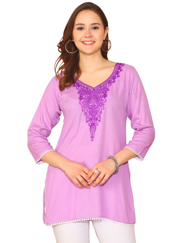     			Rajnandini Purple Rayon Women's Tunic ( Pack of 1 )