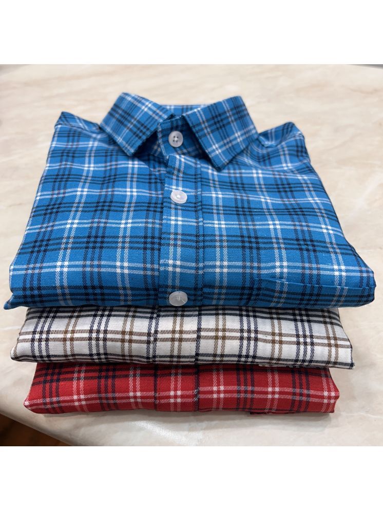     			TOROLY Cotton Blend Slim Fit Checks Full Sleeves Men's Casual Shirt - Multicolor ( Pack of 3 )