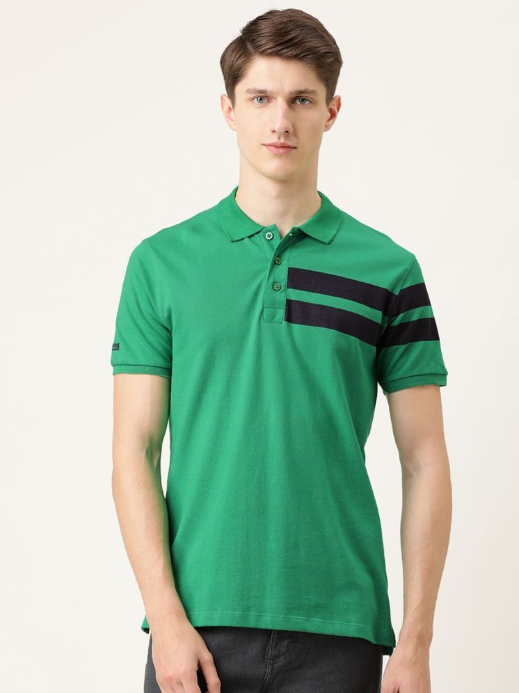     			The Indian Garage Co. Pack of 1 Cotton Blend Slim Fit Solid Half Sleeves Men's Polo T Shirt ( Green )