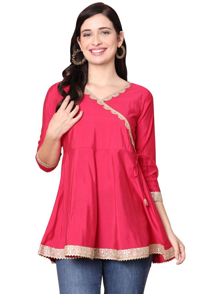     			wonder weave Pink Silk Women's Tunic ( Pack of 1 )