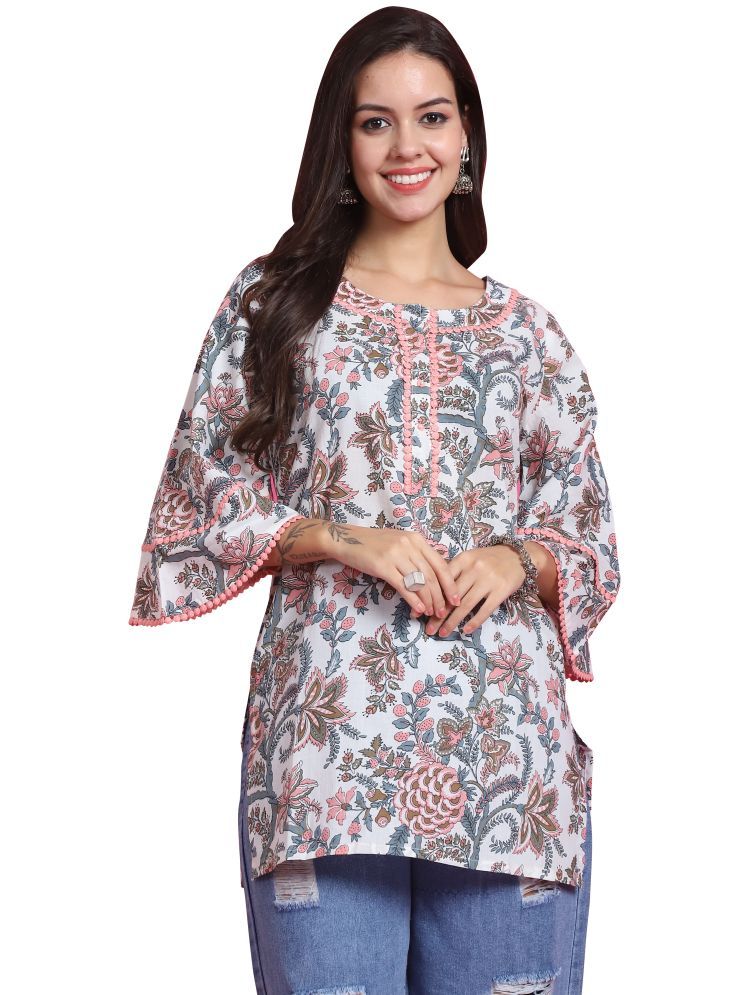     			wonder weave White Cotton Women's Tunic ( Pack of 1 )