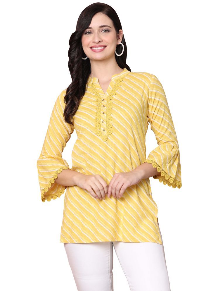     			wonder weave Yellow Cotton Women's Tunic ( Pack of 1 )