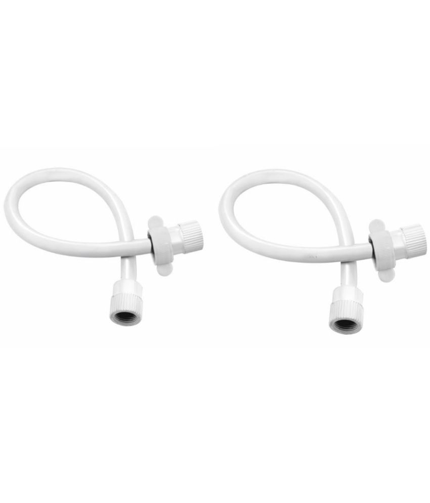     			BATHBLISS "18" Inches Connection Pipe | Ptmt Heavy Duty Connection Pipe | Suitable For Geysers, Countertop Faucets/Water Taps | (Set Of 2), White