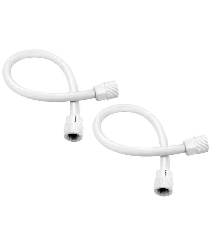     			BATHBLISS 18" Inches Connection Pipe | PTMT Heavy Duty Connection Pipe | Suitable For Geysers, Countertop Faucets/Water Taps | White, (Set Of 2)