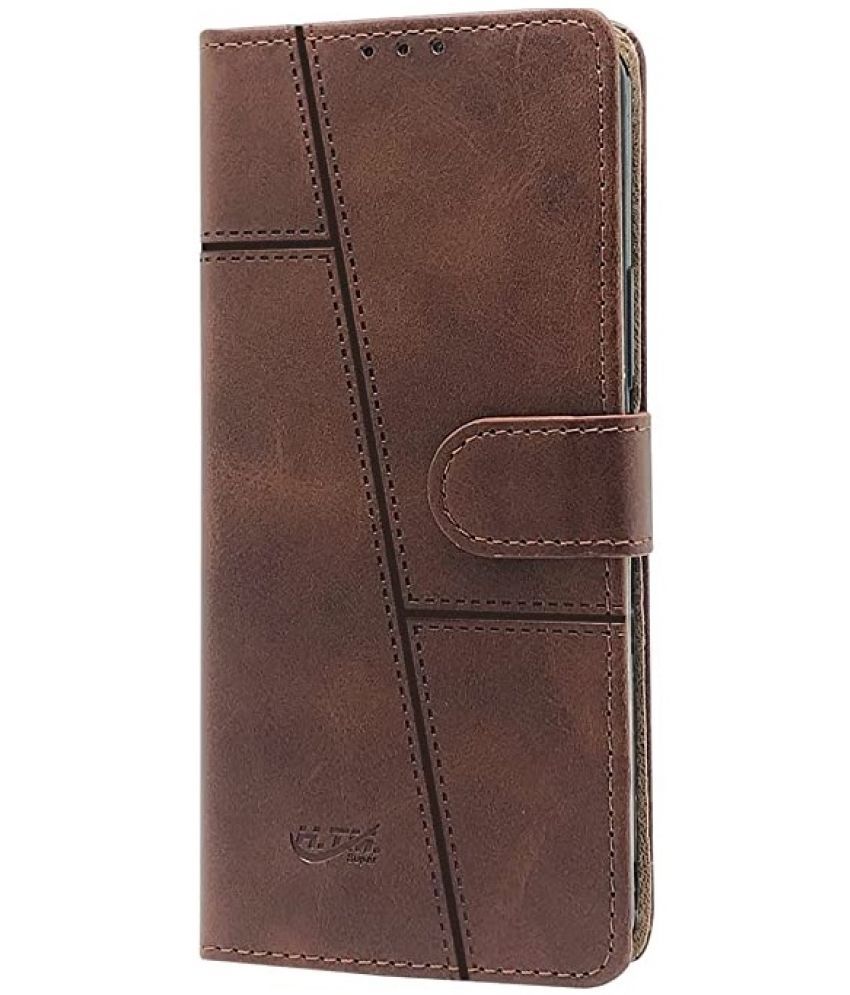     			Doyen Creations Brown Flip Cover Artificial Leather Compatible For Vivo T1 pro 5g ( Pack of 1 )