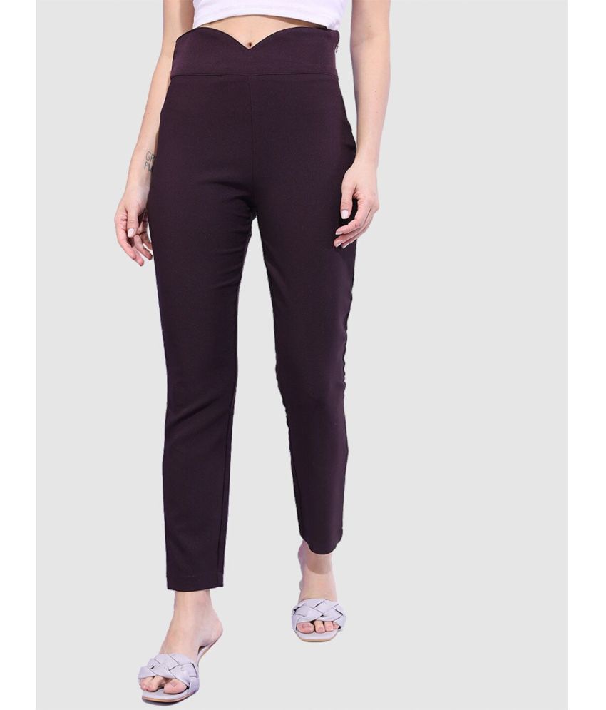     			Freehand - Polyester Skinny Fit Wine Women's Jeggings ( Pack of 1 )