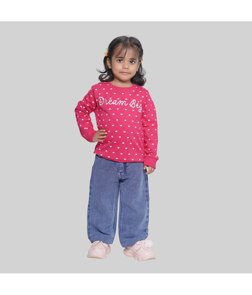     			Kidzee Kingdom Pack of 1 Girls Cotton Sweatshirt ( Pink )