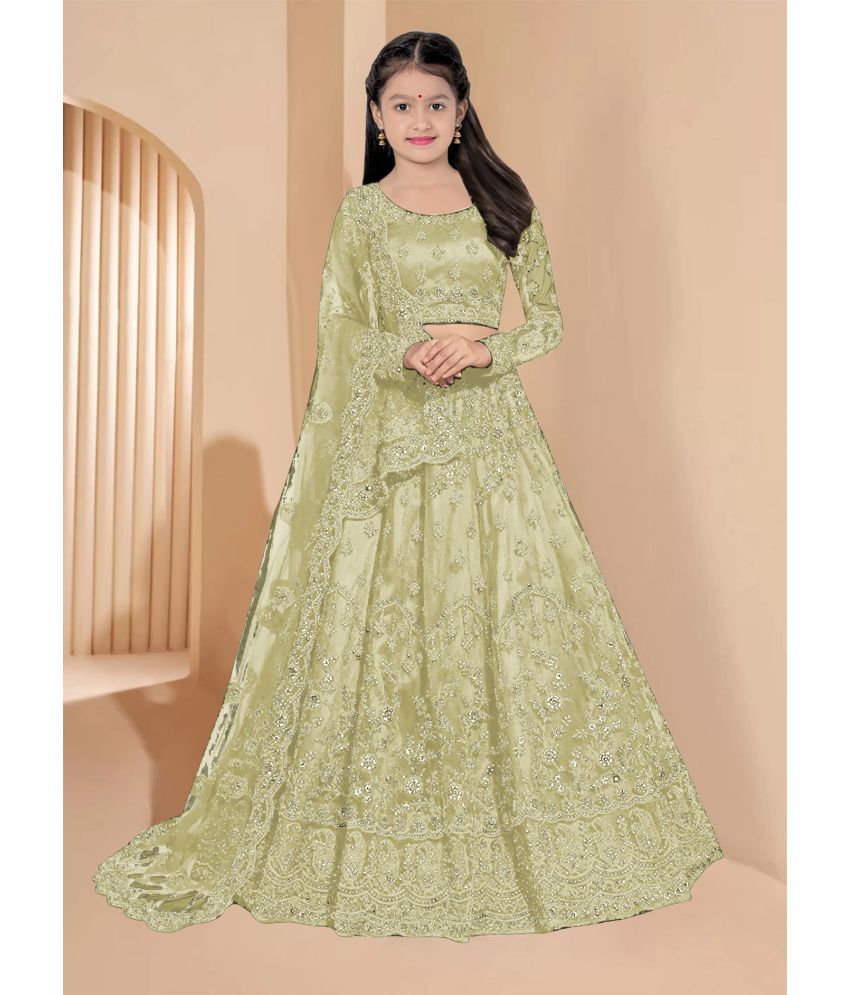     			piludi Net Lehenga Choli Set For Girls ( Pack of 1 , Pistachio )