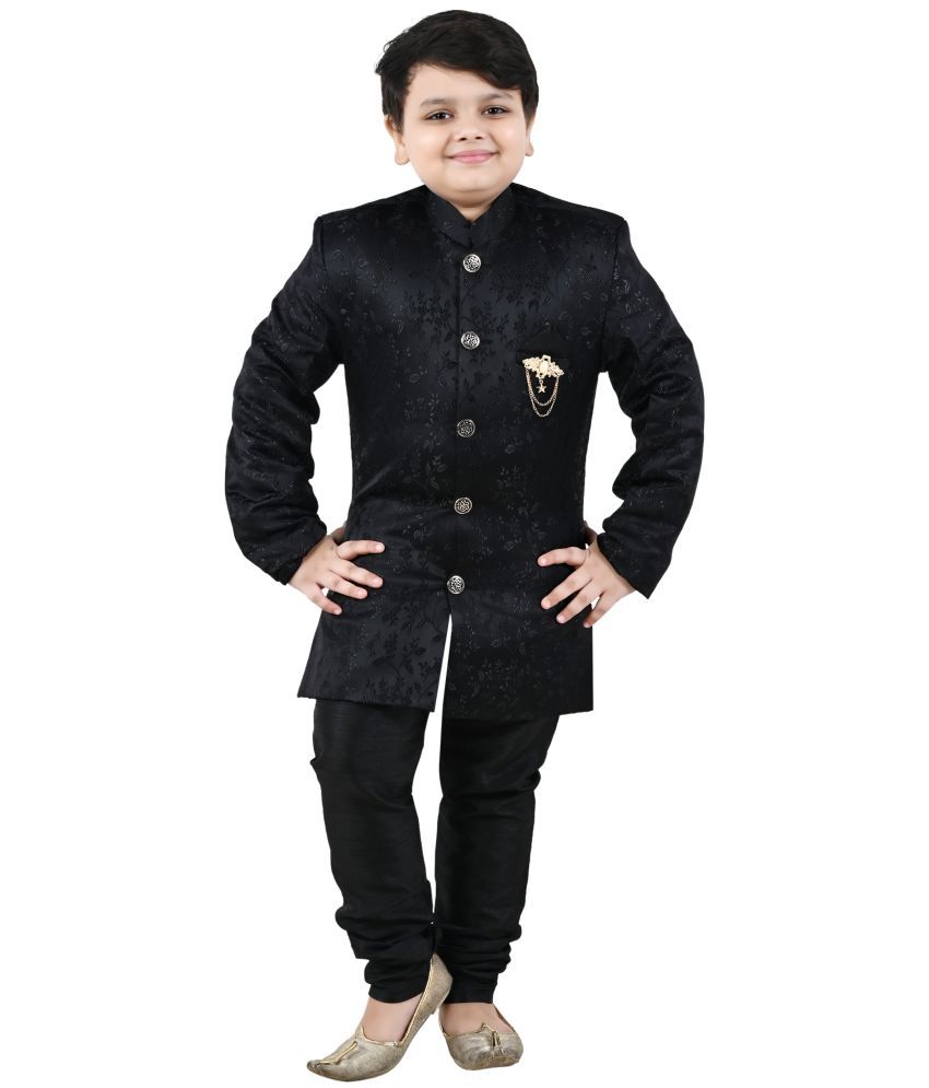     			Arshia Fashions Boys Viscose Ethnic - Pattern Sherwani ( Black , Pack of 1 )