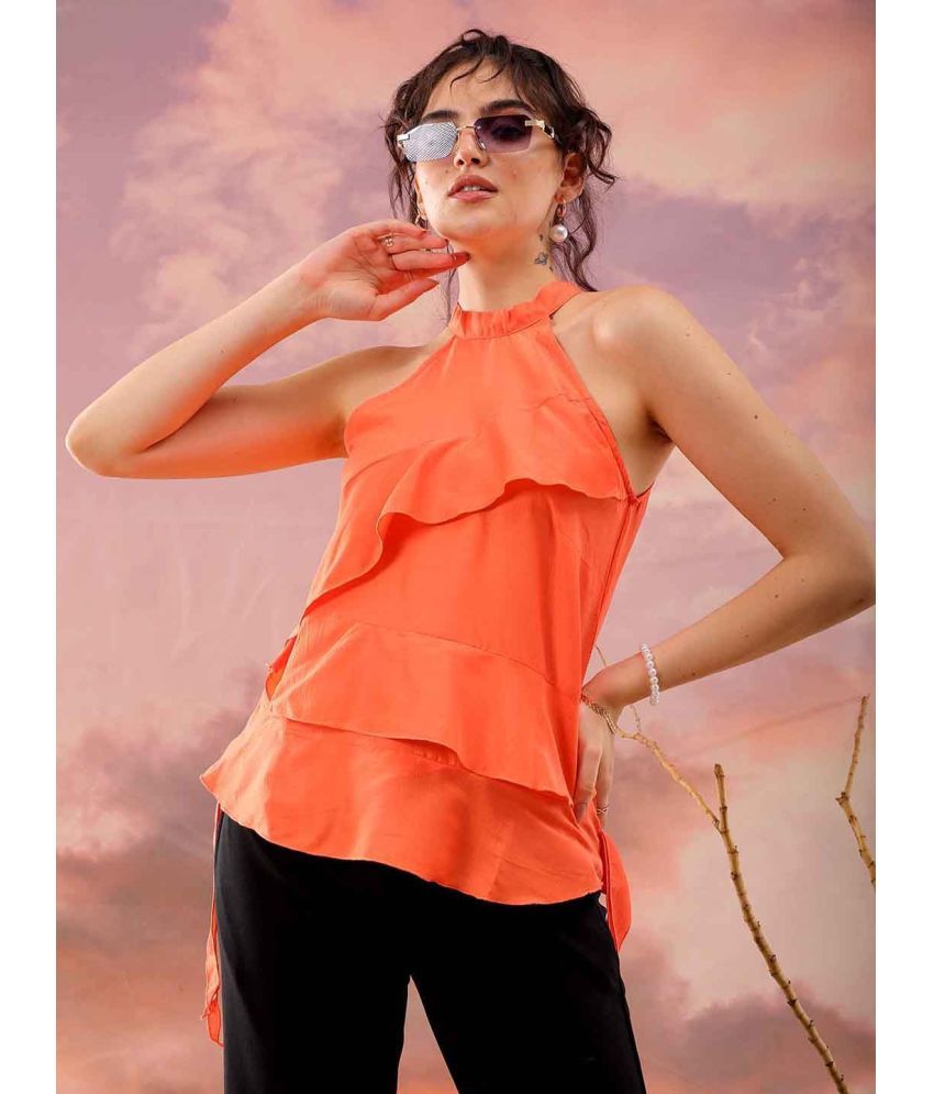     			Freehand Orange Polyester Women's Regular Top ( Pack of 1 )