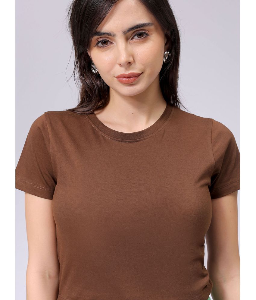     			Freehand Pack of 1 Cotton Women's T-Shirt ( Brown )