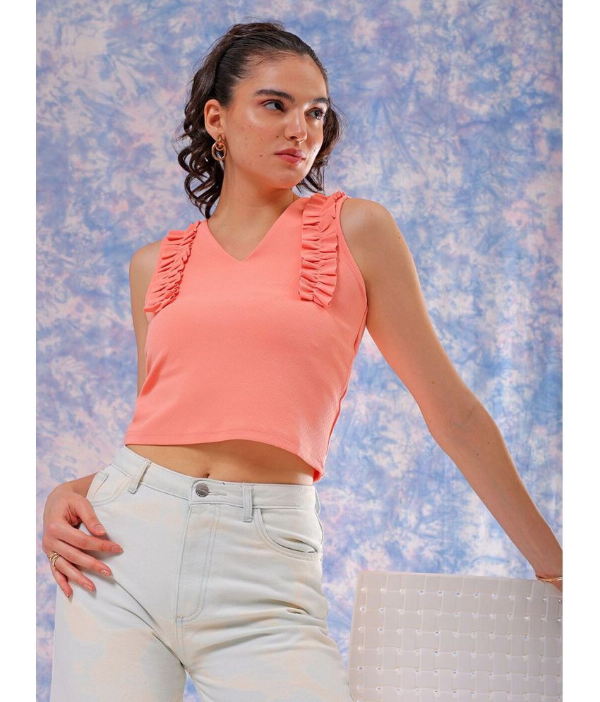     			Freehand Pink Polyester Women's Crop Top ( Pack of 1 )