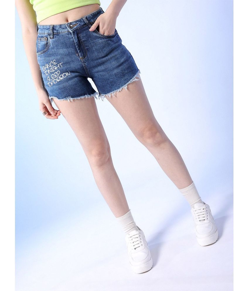     			Freehand Poly Cotton Hot Pants - Blue Single