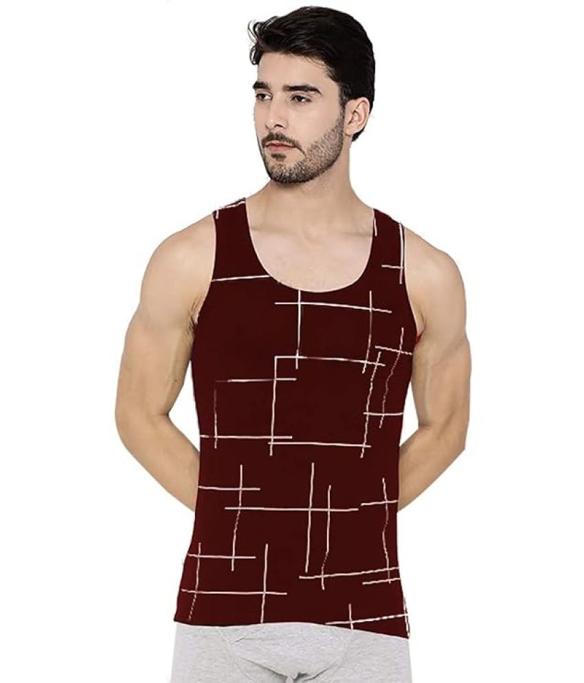     			JUGULAR Pack of 1 Cotton Basic Vest For Men ( Maroon )