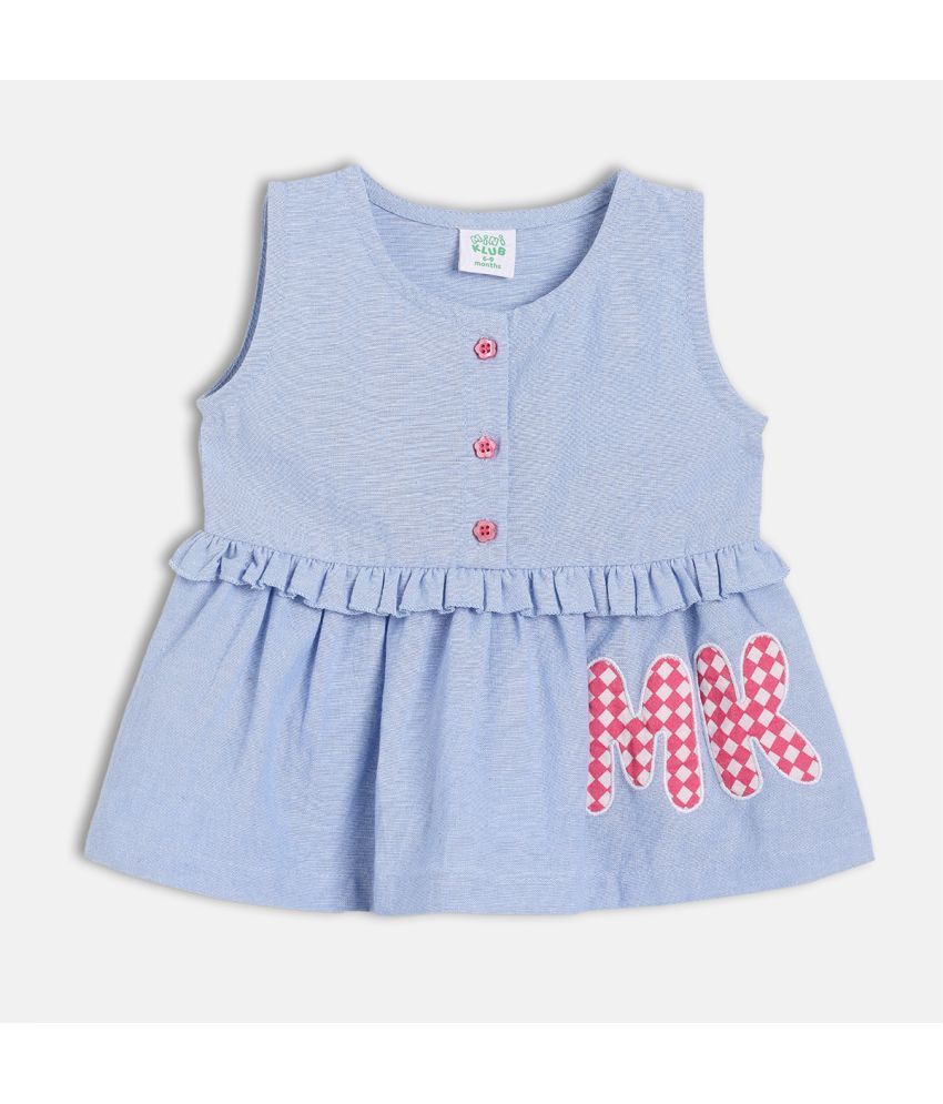     			MINI KLUB Cotton Frock For Girls ( Pack of 1 , Blue )