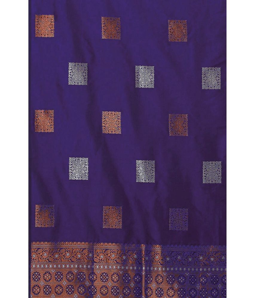     			Vividvibe Pack of 1 Kanjivaram Silk Self Design Saree With Blouse Piece ( Purple )