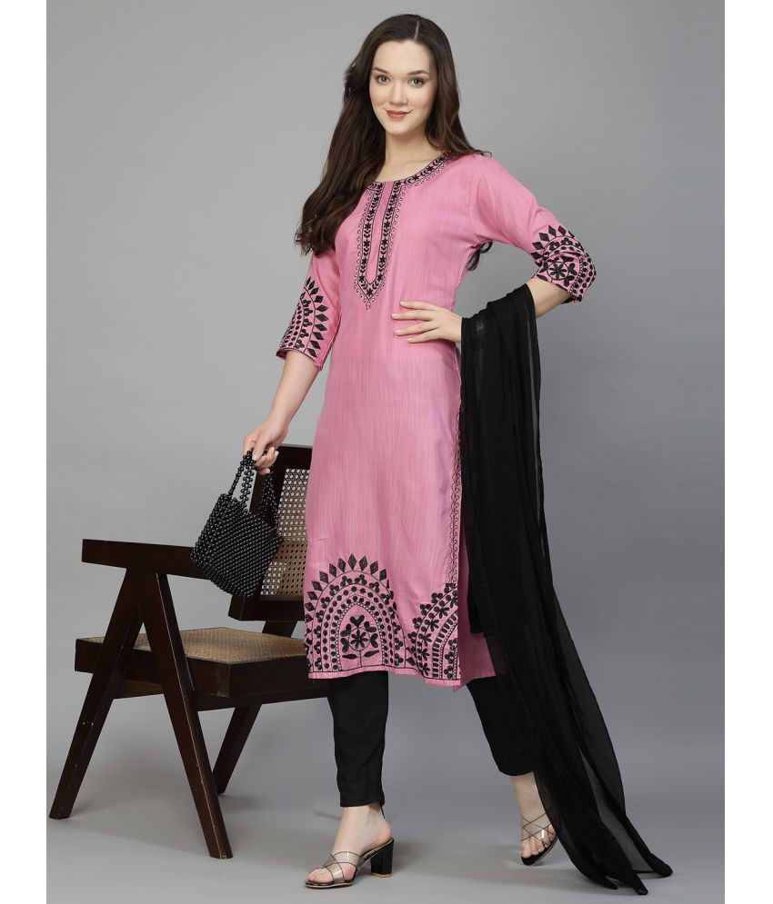     			piludi Viscose Solid Kurti With Pants Women's Stitched Salwar Suit - Pink ( Pack of 1 )