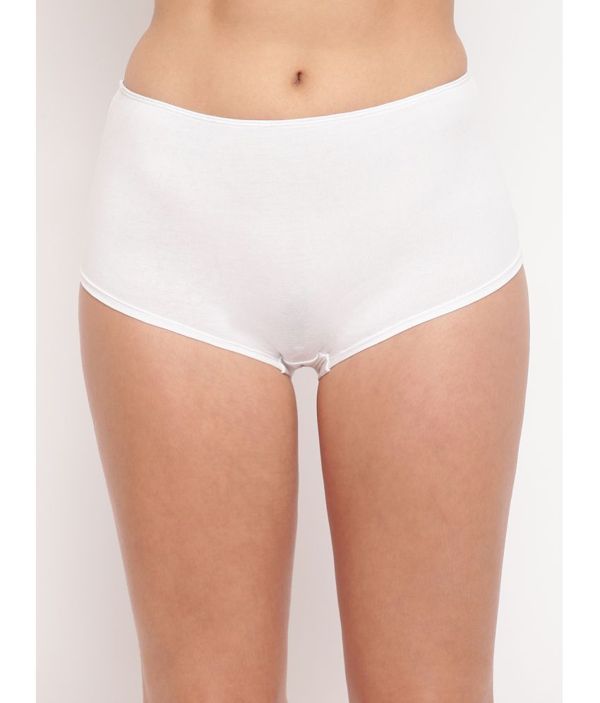     			BASIICS By La Intimo Pack of 1 Cotton Boy Shorts For Women ( White )