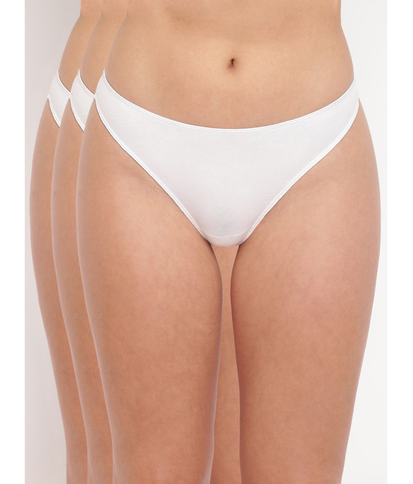     			BASIICS By La Intimo Pack of 3 Cotton Bikini For Women ( White )