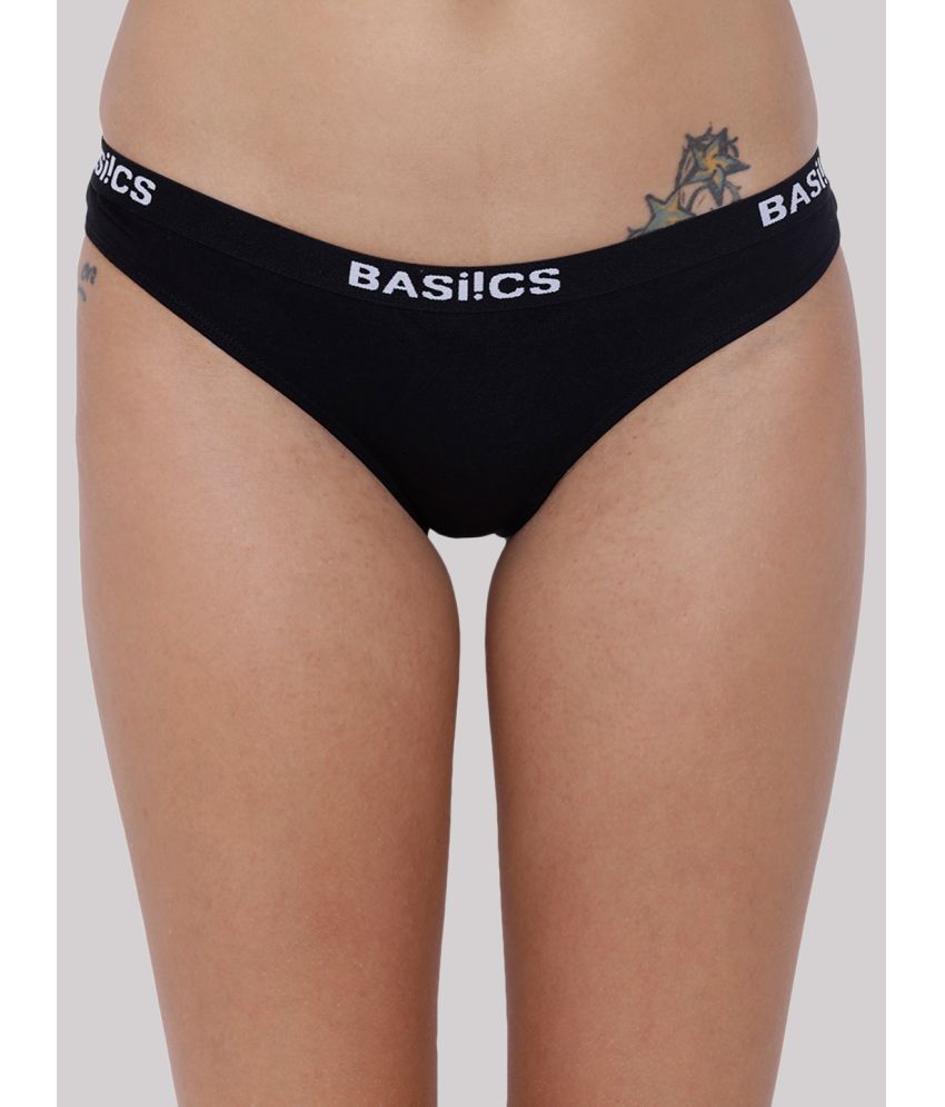     			BASIICS By La Intimo Pack of 1 Cotton Bikini For Women ( Black )